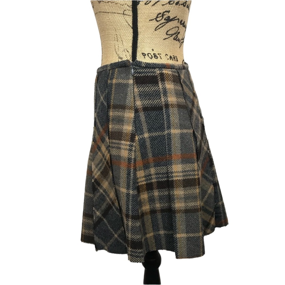 R35SSO ‘Made in Italy’ Wool Plaid Pleated Skirt - Picture 5 of 15